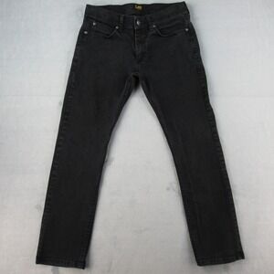 Lee Slim Fit Jeans Mens 32x30 Black Denim Stretch Pant 102003527 T001 2030